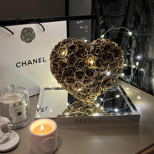 VBEINGS花语 怦然心动 mini款 永生花玫瑰花爱心送女友表白生日情人节礼物 商品图4