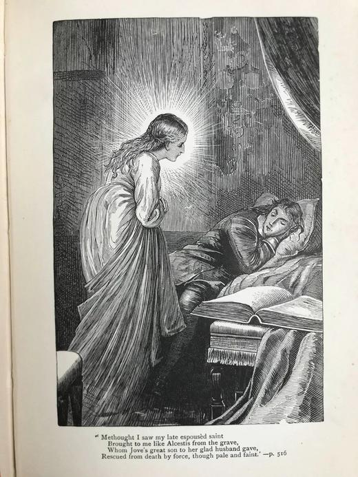 1896年 弥尔顿诗集 约8幅插图 漆布精装32开 商品图8