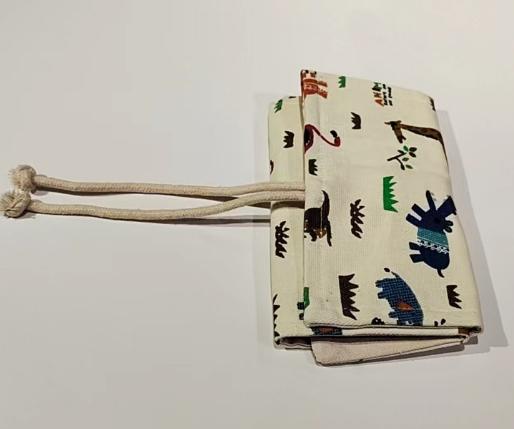 玫瑰时钟手绘帆布笔帘36孔 商品图1