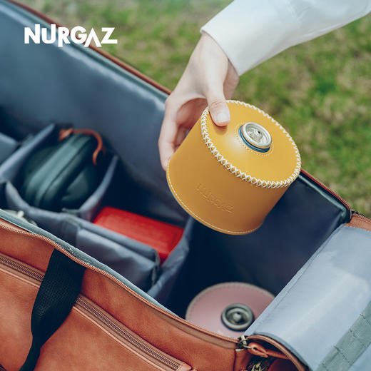 露营专场】Nurgaz炉客户外野露营高山气罐皮套扁气罐保护罩便携露营牛皮套 商品图1