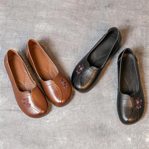 MLD-6608春季新款绣花牛筋底套脚休闲舒适浅口妈妈单鞋软底奶奶鞋 商品图2