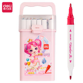 得力70813-36色爱美莉易洗水性三角杆马克笔(混)(36色/筒)