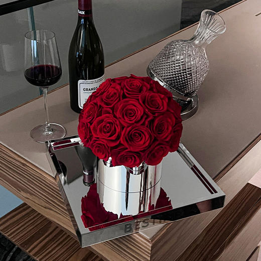 VBEINGS花语 满怀挚友系列 玫瑰星球抱抱桶 永生花花束摆件礼盒送女友告白生日礼物 商品图2