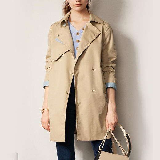 裁缝学苑 AG04中长款女士风衣1:1实物服装纸样剪裁图纸牛皮纸样 商品图0