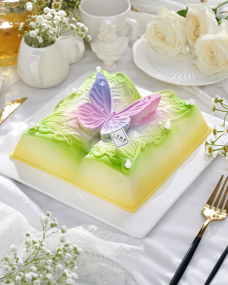 印象派尼斯-日本柚香草榛子慕斯生日蛋糕（2.0磅-3.6磅）