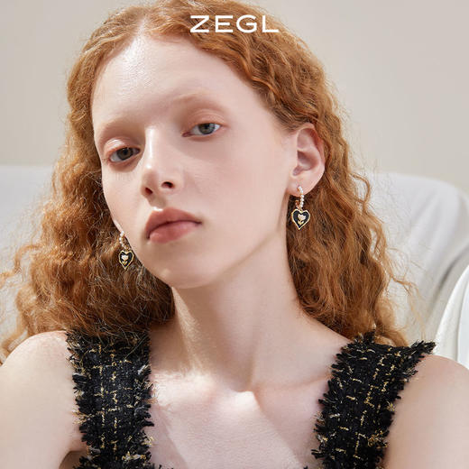 ZEGL郁金香爱心耳环女小众设计感高级人造珍珠耳钉925银针耳饰品 商品图5
