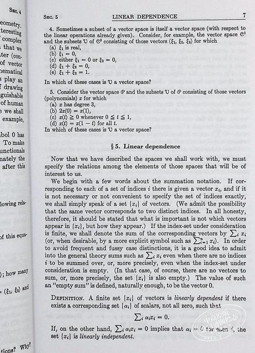 【中商原版】保罗哈尔莫斯 有限维向量空间 第二版 英文原版 Finite Dimensional Vector Spaces 2nd Edition Paul R Halmos 商品图8