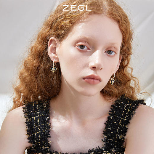 ZEGL郁金香爱心耳环女小众设计感高级人造珍珠耳钉925银针耳饰品 商品图4