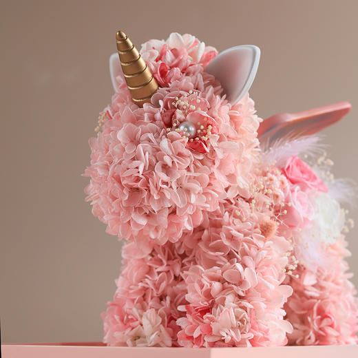 VBEINGS花语 梦幻绣球独角兽 mini款 永生花玫瑰礼盒情人节送女友表白老婆生日礼物摆件 商品图4