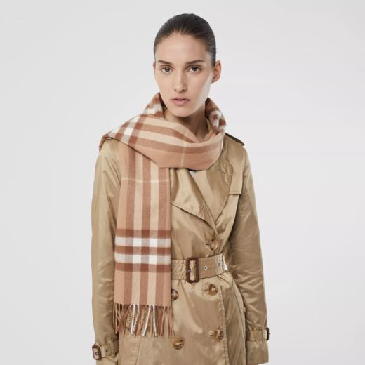 Burberry 博柏利 男女通款经典格纹羊绒围巾 商品图0
