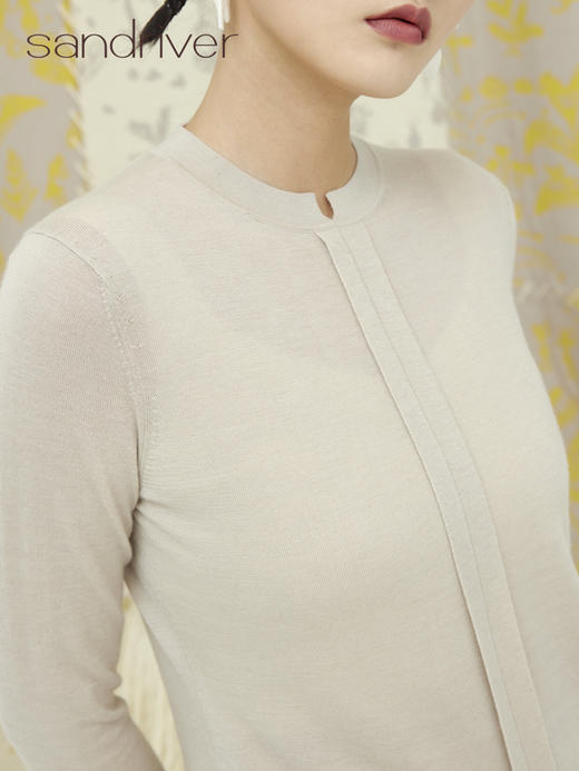 圆领精纺针织女套衫 SJF92W120N 商品图3