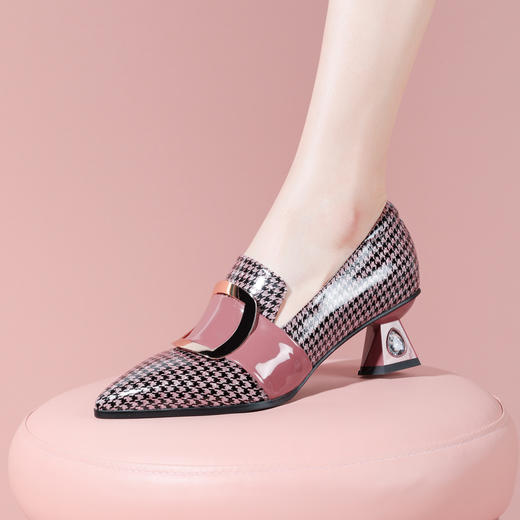 个性格纹，漆皮+超迁皮撞色皮鞋YSML-A002-K316 商品图4