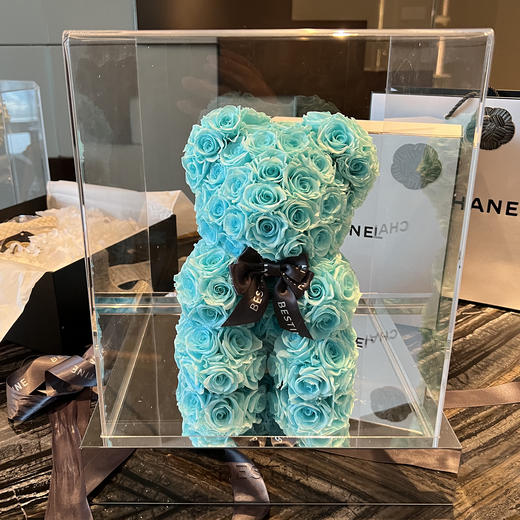 VBEINGS花语 满怀挚友系列 甜心熊仔 永生花MINI玫瑰花摆件送女友女生爱人生日礼物 商品图3