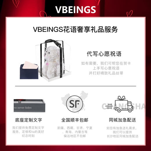 VBEINGS花语 童梦系列 汪星人的告白 永生花泰迪马尔济斯狗狗玫瑰花礼盒生日送女友礼物摆件 商品图5