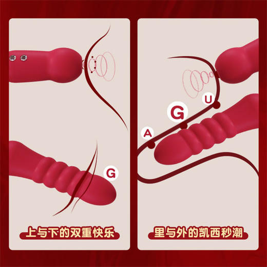 【巢喷快感💦】双重奏潮 巢喷快感 KISSTOY cathy凯西吮吸双震动棒自动冲击炮机 魅红 商品图8