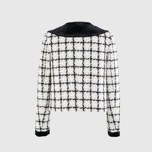 大撞色翻领国风扣高腰外套 商品图2