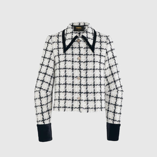 领边袖口撞色高腰外套 商品图0