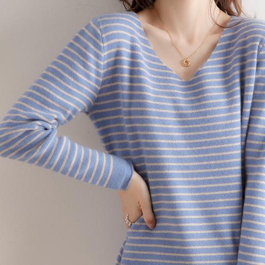 72小时 陆续发出 【初春穿搭 法式条纹衫】千吉娜Chigina 法式条纹针织衫 时尚百搭 柔软舒适 遮肉显瘦 商品图1