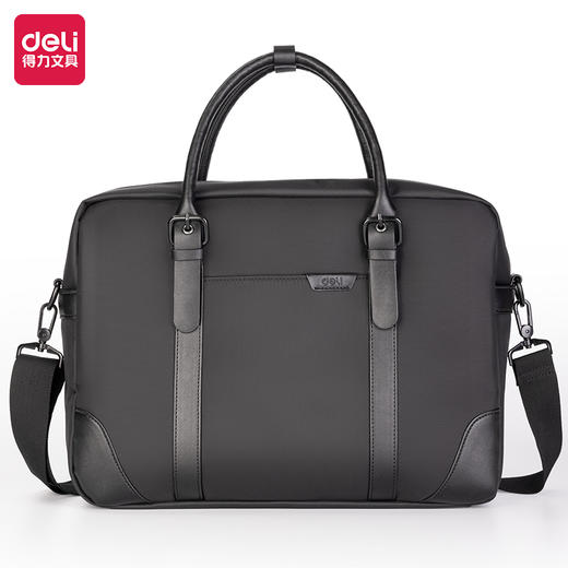 得力BG103-09商务双背带拼接式个人型公文包(黑)(个) 商品图0