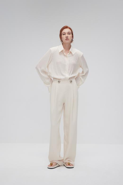 垂感印花垫肩衬衫 商品图0