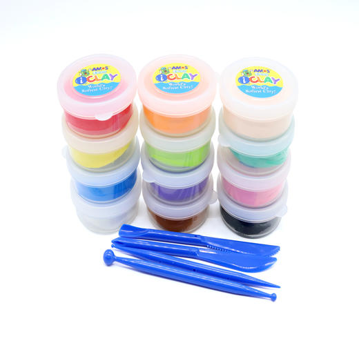 韩国AMOS轻柔粘土儿童安全不黏手彩泥黏土软橡皮泥（内含4款工具）小美人鱼款 商品图2