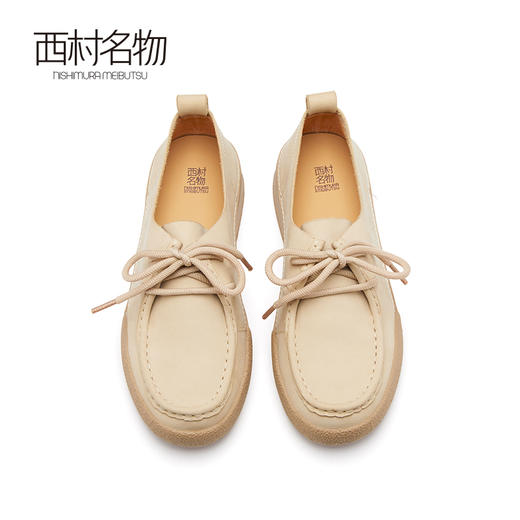 西村名物复古小皮鞋2023春新款一脚蹬英伦软底软面舒适单鞋12101 商品图2