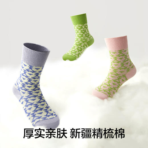 有棵树纯棉女童中筒袜3双装E-V1004 商品图3