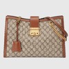 GUCCI Padlock系列 女士中号GG肩背包 479197 乌木色GG Supreme帆布+棕色皮革 商品缩略图0