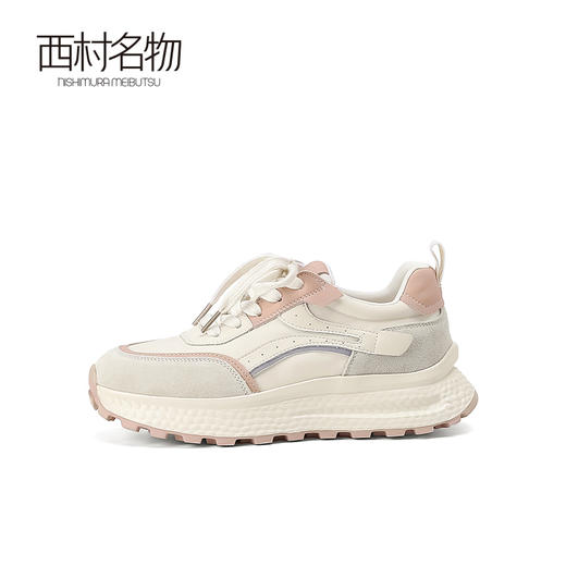 西村名物2023春季新款厚底舒适轻便个性拼接老爹鞋透气运行鞋13011 商品图2
