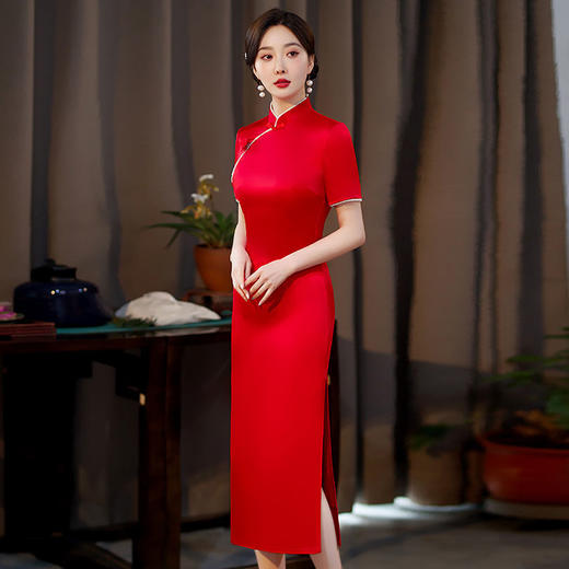 GSJ-2042新款中长敬酒服新娘装晚礼服气质优雅时尚连衣裙女2042 商品图7