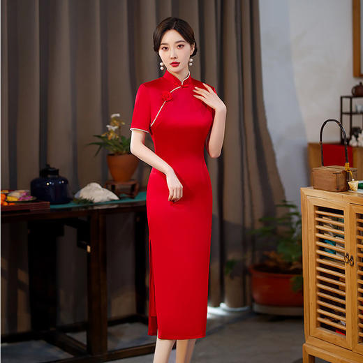 GSJ-2042新款中长敬酒服新娘装晚礼服气质优雅时尚连衣裙女2042 商品图9