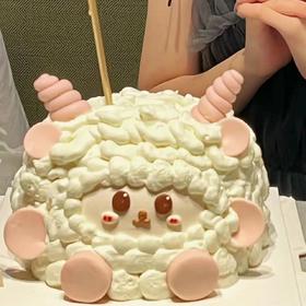 黑巢-黑巢-呆萌小羊宝生日蛋糕生日蛋糕