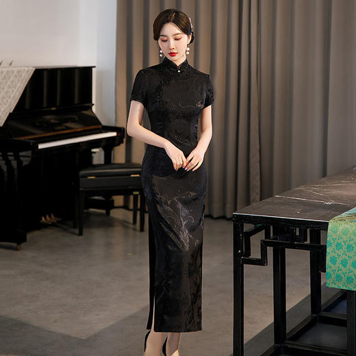 GSJ-3131旗袍改良版复古民国中国风气质长款老上海性感优雅3131 商品图2