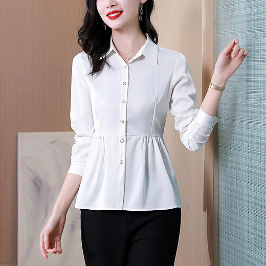 粉色衬衫时尚洋气设计感收腰小衫气质百搭衬衣TR-HGH6932 商品图1