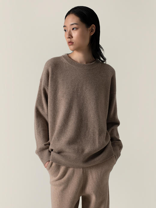 322工房重磅经典加厚纯山羊绒套头衫2022秋冬新款保暖圆领针织衫 商品图3