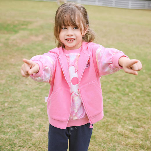 棉果果商场同款春季新品女童甜美可爱针织连帽马夹柔软亲肤百搭外穿上衣M122171223053 商品图0