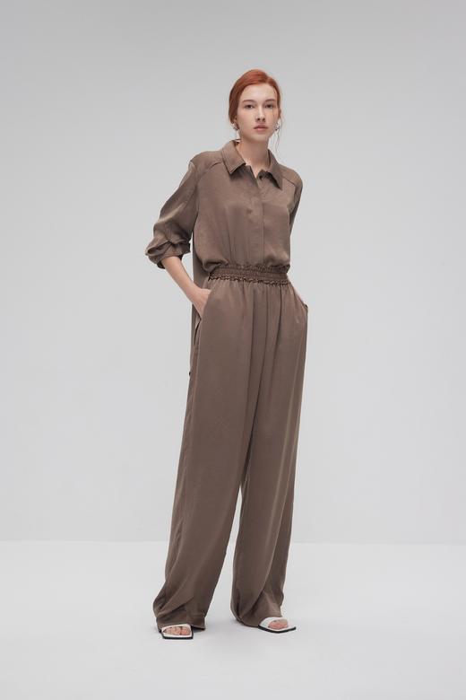 袖前开叉对丝衬衣 商品图0