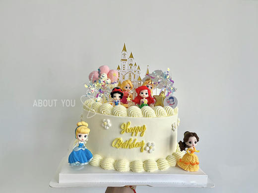 迪士尼公主一鲜奶动物奶油蛋糕 商品图0