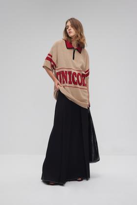 独角兽针织宽松Polo衫