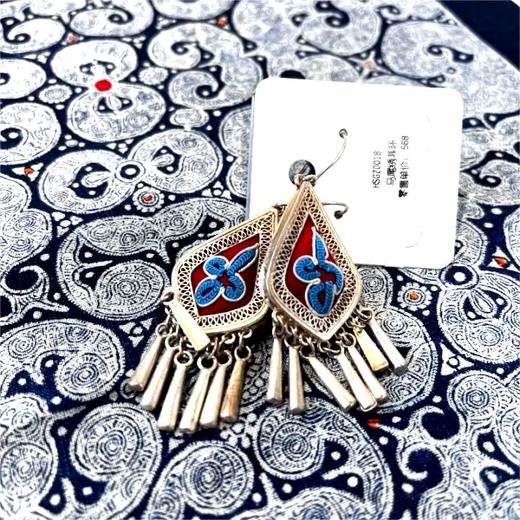 深山集市 纯银马尾绣耳环 商品图4