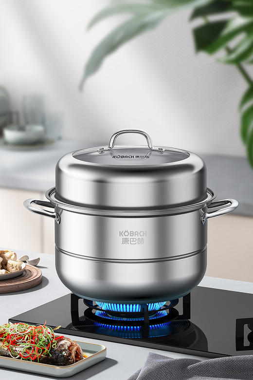 【东辉专享福利】康巴赫双层蒸锅家用蒸馒头一锅两用 商品图0