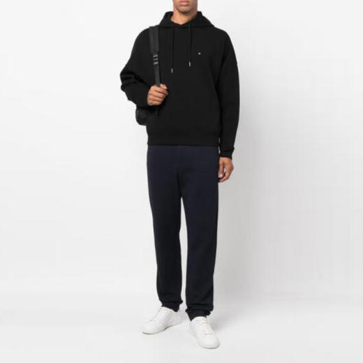 EMPORIO ARMANI 阿玛尼 男士棉质刺绣徽标连帽长袖卫衣 黑色 6L1M79 1JHSZ 0013 商品图3