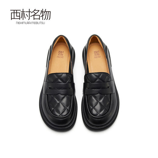 西村名物2023春季新款复古学院风乐福鞋休闲一脚蹬皮鞋通勤11801 商品图1