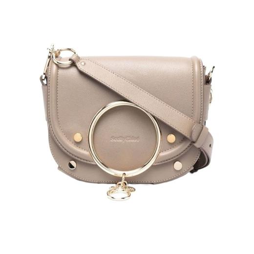 法国See By Chloe 圆环饰单肩马鞍相机包（灰色） 商品图0