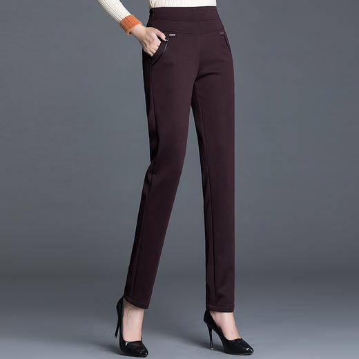 直筒裤松紧腰时尚大码，加厚加绒妈妈装打底裤QYY-Q06 商品图1