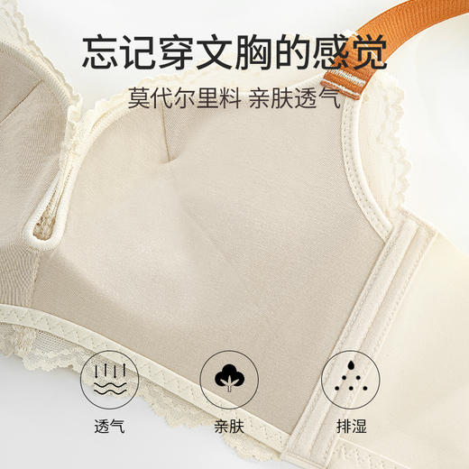雅黛丽内衣女小胸聚拢性感蕾丝文胸无钢圈收副乳防下垂撞色女胸罩 商品图4