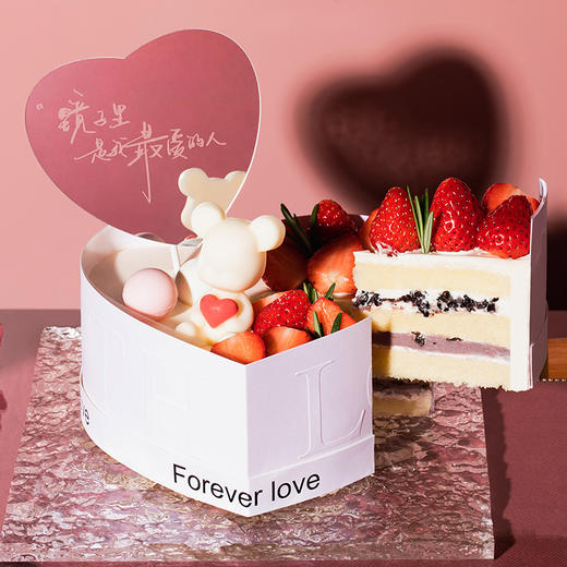 【秀恩爱神器】情人节限定款~甜润草莓-心动草莓·熊蛋糕，草莓遇上丝滑巧克力（赣州幸福西饼） 商品图3