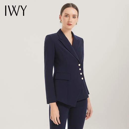 IWY/春秋新款藏青色西装套装酒店前台工作服设计感高端商务正装CP10407 商品图1