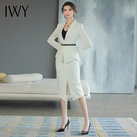 IWY/高端职业装女套装轻奢名媛范西装套裙收腰显瘦开叉包臀裙工作服CS1576 商品图4