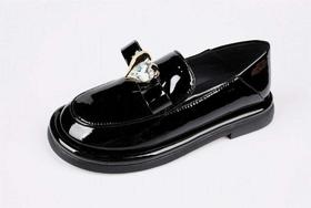 MIO米奥春季单鞋水钻豆豆鞋学院风一脚蹬圆头舒适低跟乐福鞋女鞋M231500543